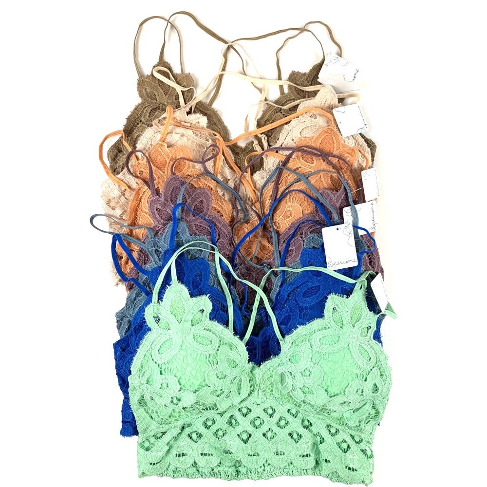 Anemone Crochet Lace Golden Brown PLUS Bralette with adjustable Spaghetti Straps - Picture 7 of 7